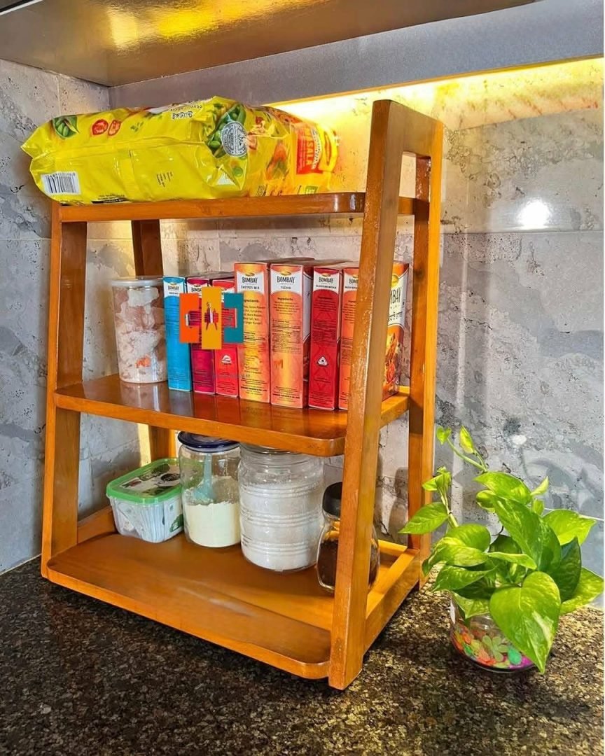 Wooden modern kitchen organizer