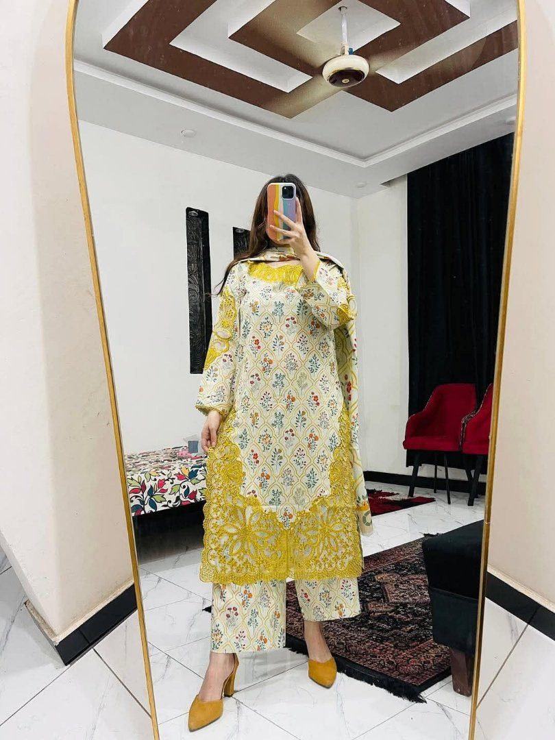 👗✨ AURELIA COTTON EMBROIDERY – 3 PIECE ✨ — ছবি ৬