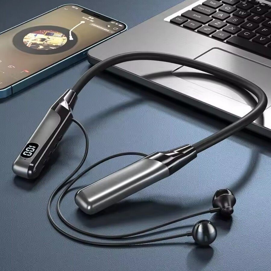D61 Long Battery Life Wireless Neckband Bluetooth Headset with Digital Display — ছবি ৮