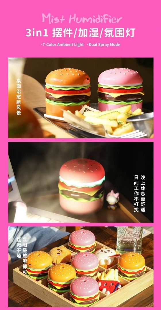 3-in-1 Burger Mini Humidifier — ছবি ২