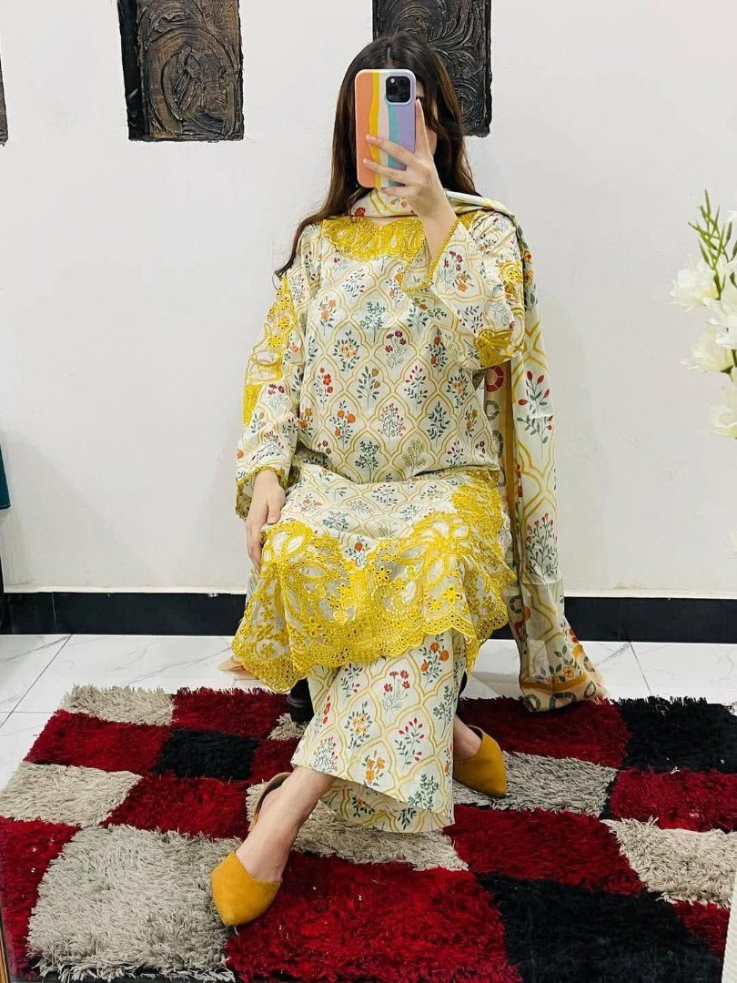 👗✨ AURELIA COTTON EMBROIDERY – 3 PIECE ✨ — ছবি ৪
