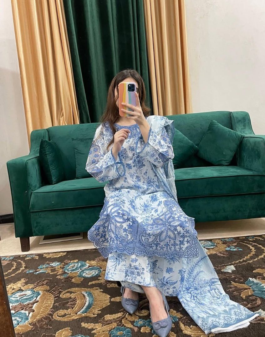 👗✨ AURELIA COTTON EMBROIDERY – 3 PIECE ✨ — ছবি ৩