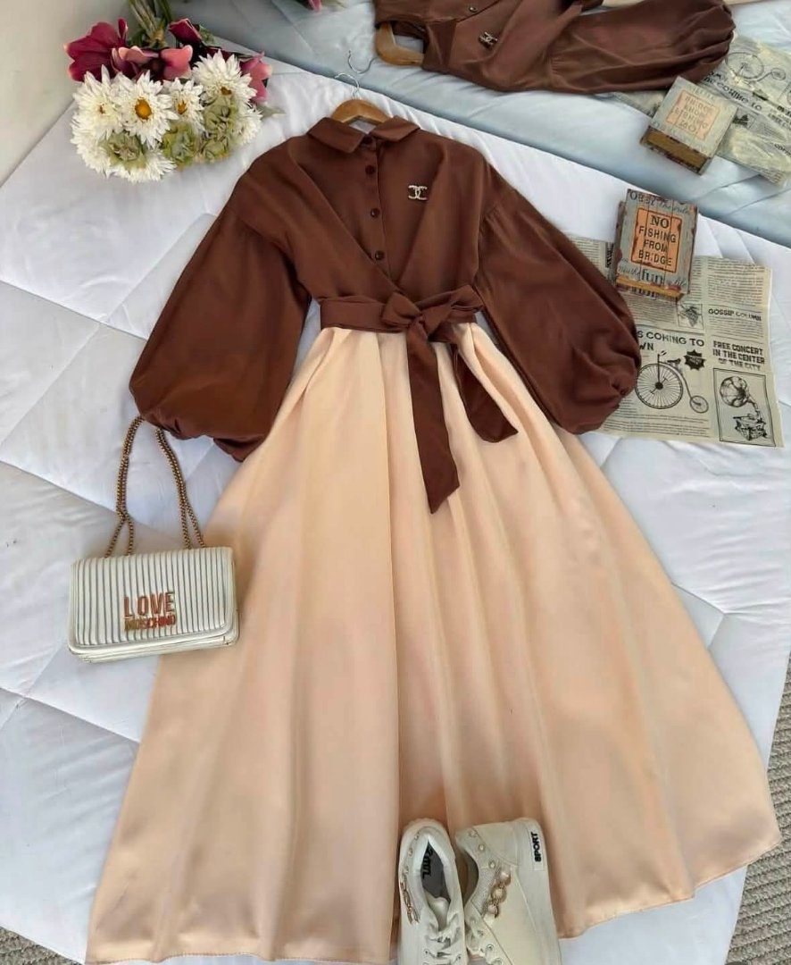 Drop Shoulder Gown 🤎🖤🍂