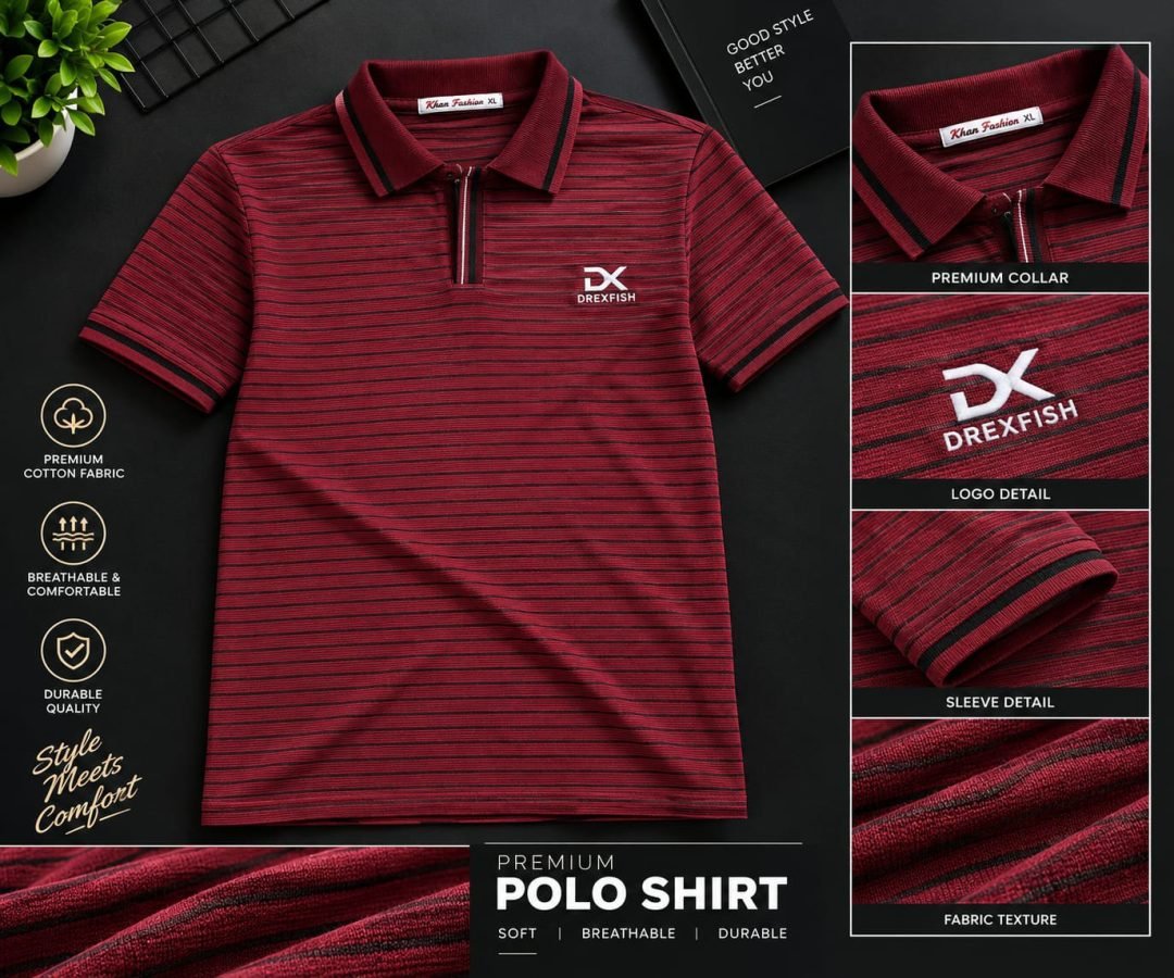 Trendy China Stripe V Neck Polo