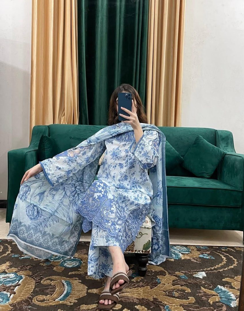 👗✨ AURELIA COTTON EMBROIDERY – 3 PIECE ✨ — ছবি ৮