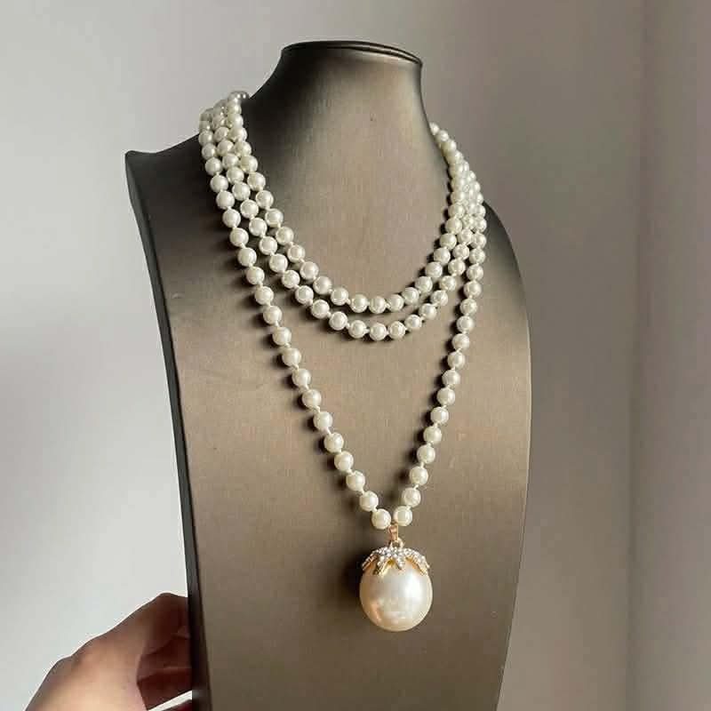 Pearl Necklace-Multi Layer-Big Size Big Size Multi Layer Pearl Necklace Only — ছবি ৩