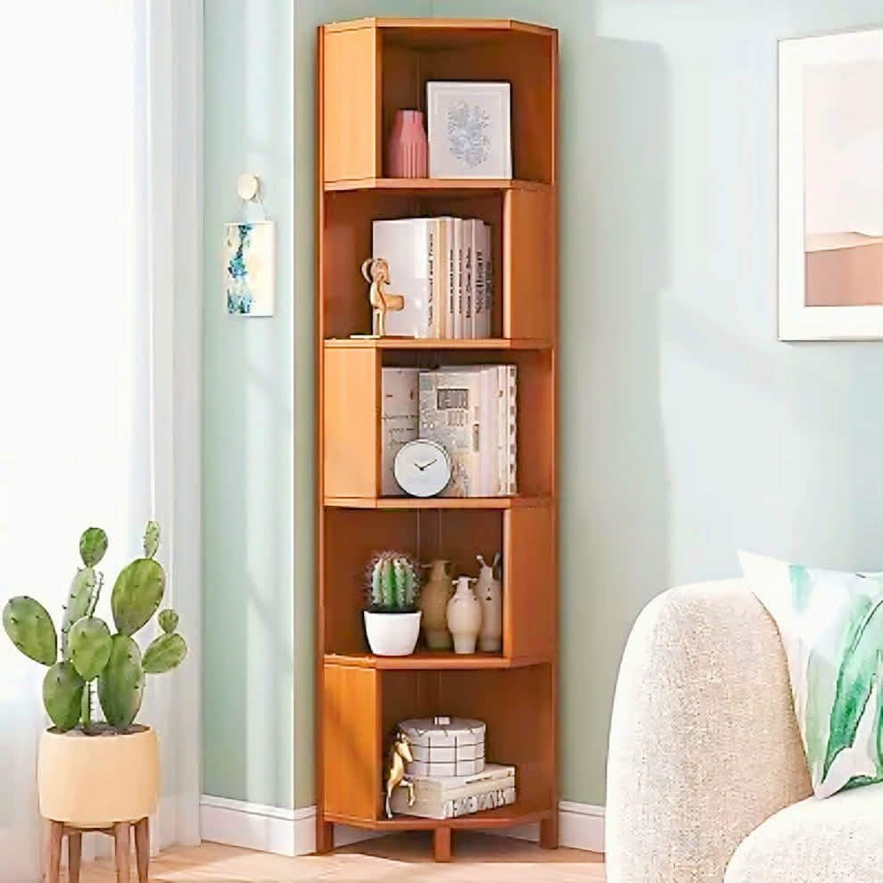 Wooden Stylish corner bookshelf L:24"Wooden Stylish corner bookshelf D:8"