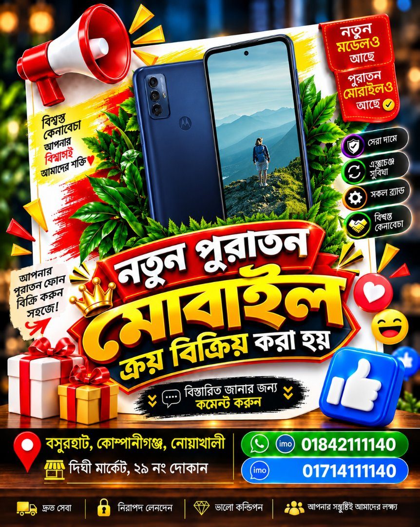 ✨ Motorola G Play — স্মার্ট লুক, দারুণ পারফরম্যান্স, সাশ্রয়ী দামে! 🔥