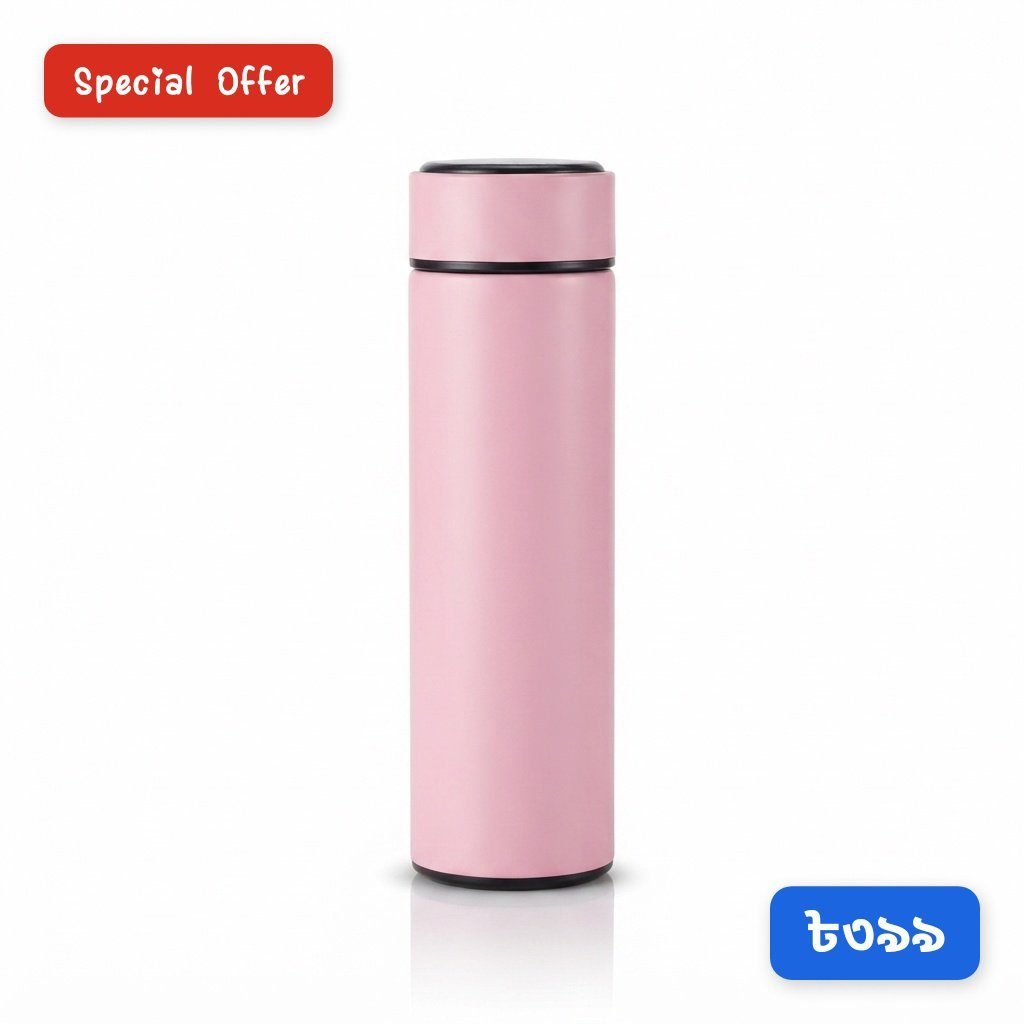 LED thermal flask pink