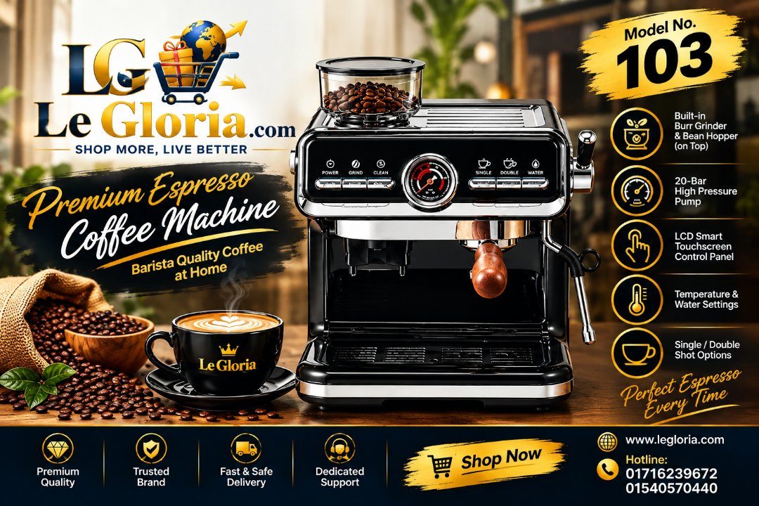All-in-One Semi-Automatic Espresso Machine with Grinder