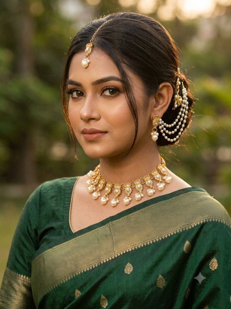 Pearl Kundon Set ( মুক্তার কুন্দন সেট)