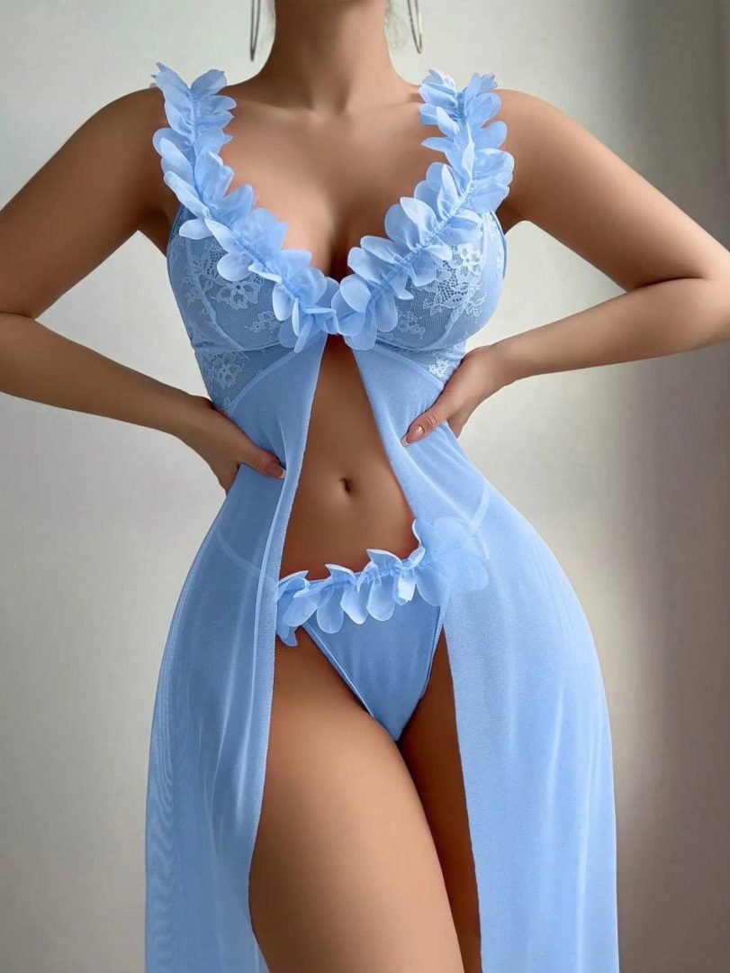 FLORAL LACE LINGERIE SET