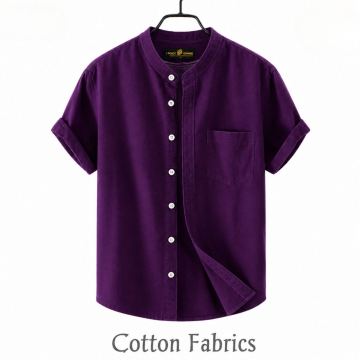 Premium Oxford Cotton Band Collar Short Sleeve Shirt — Shohan Fashion BD