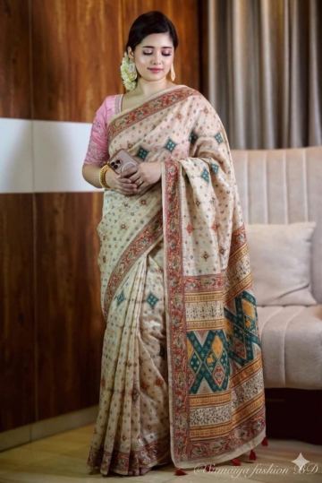 Cotton Skin Print Sharee with Blouse Piece — Shohan Fashion BD