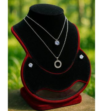 Necklace With Matching Radiant Crystal Stud Earrings. — ayesha fashion