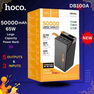 Hoco DB100A 50000mAh 65W Power Bank — Ultimate Power Station! ⚡🔋 — NovaDrop Shop